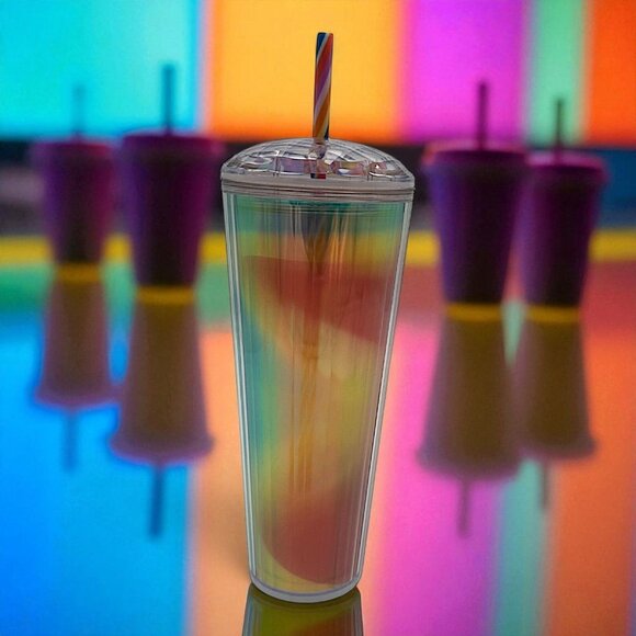 Starbucks 24 Oz Holographic Tumbler With Straw BPA-Free - Picture 3 of 6